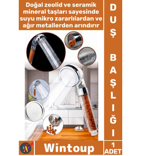 #DuşBaşlığı Zeolid Seramik Mineral Doğal Taş Cilt Boncuklu Su Tasarruflu Kireç Önleyici Duş Başlığı