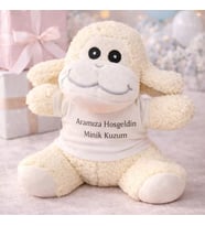 Aramıza Hoşgeldin Minik Kuzum Tişörtlü Sevimli Peluş Kuzu