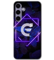 Galaxy S24 Plus Kılıf HD Desen Baskılı Kılıf - Dark Neon Yaprak G Harfi