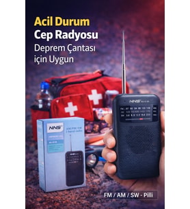 NS-8138 FM / AM / SW 3 Bant Deprem Çantasına Uygun Taşınabilir Cep Radyosu Pilli Mini Radyo