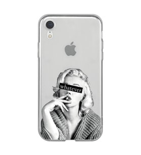 Iphone XR Uyumlu Marilyn Monroe Desenli Şeffaf Telefon Kılıfı