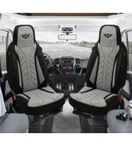 PLKT Serisi Renault Master 2010 ve Sonrası ile Uyumlu Pilot Oto Koltuk Kılıfı, Gri/Siyah