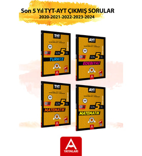 TYT-AYT Son 5 Yıl Çıkmış Sorular Seti Ders-Ders ve Konu-Konu Sırlanmış 2020-2024