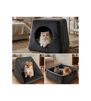 Çok Fonksiyonlu 50x50 cm Kedi ve Köpek Yatağı, Minder ve Yuva Seti