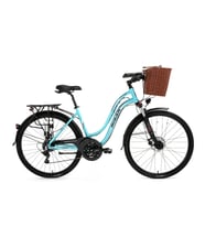 Bisan CTX 6300 28 Jant 21 Vites Kadın Şehir Bisikleti Disk Fren Turkuaz - Bordo 46 Cm Kadro