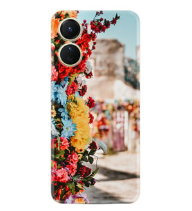 Vivo Y16 Kılıf Silikon Desen Özel Seri Gerçek Çiçekler 1743
