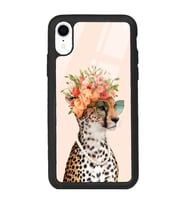 iPhone XR İnfluencer Leopar Kedi Tasarımlı Glossy Telefon Kılıfı