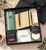 Stanley Termos & Defter & Kalem & Türk Kahvesi & Mum & Kolonya Premium Hediye Seti