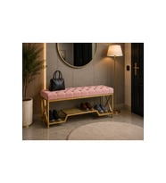 GOLD METAL BENCH AYAKKABILIK BANK, KAPI GİRİŞİ PUF AYAKKABILIK
