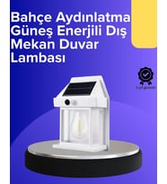 Güneş Enerjili Hareket Sensörlü Duvar Lambası