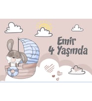 Sevimli Köpek Temalı Doğum Günü Afişi 35X50 cm