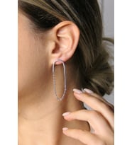 Zincirli 925 Ayar Gümüş Tasarım Küpe - K090901