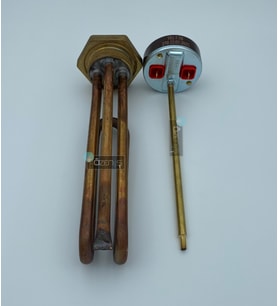 1-1/4" İnç Kafalı Bakır Kıvrık Kısa Çay Kazanı Isıtıcı Rezistansı Termostatsız (Metal)