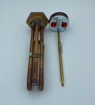 1-1/4" İnç Kafalı Bakır Kıvrık Kısa Çay Kazanı Isıtıcı Rezistansı Termostatsız (Metal)