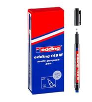 Edding 149 M Çok Amaçlı Permanent Kalem (Silgili Asetat Kalemi) SİYAH 10'lu Kutu 