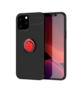 İphone 12 Pro Max Kılıf Range Yüzüklü Silikon - Siyah-kırmızı