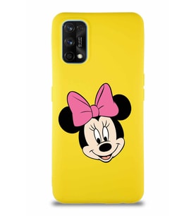 Realme 7 Pro Soft Premier Kapak Minnie Mouse-C Tasarımlı Silikon Kılıf - Sarı (Şeffaf)