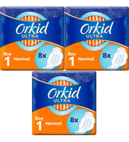 Orkid Hijyenik Ped Ultra Extra Normal 24 Adet Standart Pk (3PK*8)