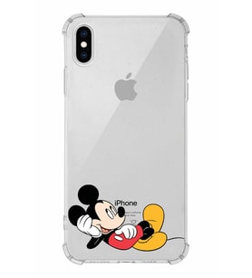 Apple iPhone X Uyumlu Köşe Korumalı Antişok  Kapak Mickey Mouse Tasarımlı Şeffaf  Kılıf