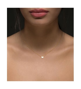 kişiye özel harfli minimal zincir kolye