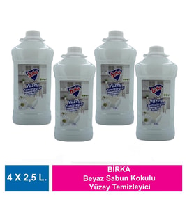 Birka Beyaz Sabun Kokulu Yüzey Temizleyici 4 Adet X 2,5 L.