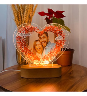 Sevgililer Günü Özel Çok Kalp Tasarım Gece Lambası (Hardal Sarısı)