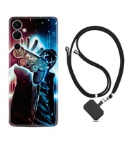 Tecno Pova 4 Kılıf Silikon Boyun Askılı İpli Desenli Silikon Play Me 1757