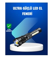 Mey İthalat® Güçlü LED El Feneri Şarj Edilebilir Çok Modlu