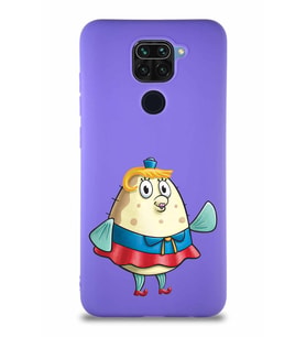 Xiaomi Redmi Note 9 Soft Premier Kapak Bayan Puff Tasarımlı Silikon Kılıf - Mor (Şeffaf)