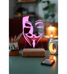 V For Vendetta 16 Renk Kumandalı 3D Gece Lambası