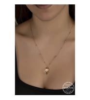 Crystal Taşlı Ros Top 925 Ayar Gümüş Kolye