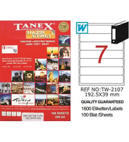 Tanex Tw-2107 192.5Mmx39Mm Etiket 100 Tabaka