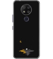 Reeder P13 Blue Max 2020 Kılıf Silikon Desen Ay ve Kedi 1683