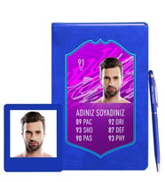 Tasarım Kişiye Özel Fut Kart Defter Kalem & Instagram Çerçeve Hediye Seti