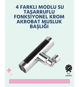 Krom Kaplamalı Çok Fonksiyonlu Musluk Başlığı Paslanmaz Malzeme