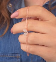 925 Ayar Gümüş Zirkon Taşlı Kelebek Bileklik
