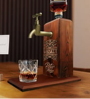 BK Gift Kişiye Özel Kabartma İsim Tasarımlı Musluklu Ahşap İçki Standı-7