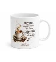 Espresso Temalı Kahve Tutkunu Özel Tasarım Baskılı Kupa Bardak Hediye