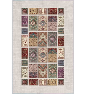 Eliana Home Baskılı, Yıkanabilir Kaymaz Taban Salon Halısı LNA1479 100x150 cm (Bej)