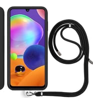 Samsung Galaxy A31 (A315F) İp Askılı Silikon Kılıf Siyah