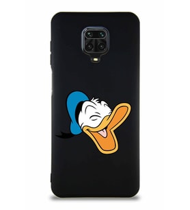 Xiaomi Redmi Note 9 Pro Soft Premier Kapak Donald Duck-E Tasarımlı Silikon Kılıf - Siyah (Şeffaf)