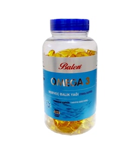 Balen Omega 3 Norveç Balık Yağı Trigliserid Form 1380MGx200 Yumuşak Kapsül (Sarı)