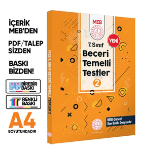 7.Sınıf MEB Beceri Temelli Testler 2. Kitap Örnek Soru Bankası BASKI ÜCRETİ