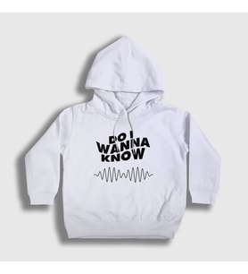 Presmono Unisex Çocuk Beyaz Know Arctic Monkeys Kapüşonlu Sweatshirt 14099tt (Beyaz)