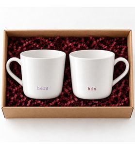 Hers & His 2'li Porselen Kahve Kupası Seti