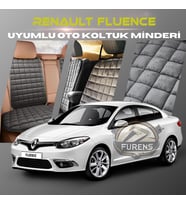 Renault Fluence Antrasit Renk Tay Tüyü Cepli & Terletmez Sırtlı Oto Koltuk Minder Seti - Koltuk Koruma Kılıfı (ÖN & ARKA TAM SET)
