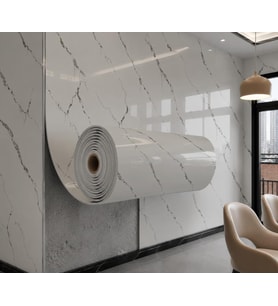 60cm x 3 Metre Tek Parça Yapışkanlı Rulo Mermer Desenli Duvar Paneli Kağıdı Silinebilir CF-1003-KYRA
