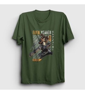 Presmono Unisex Haki Eren Fan Anime Attack On Titan T-Shirt 125408tt (Haki)