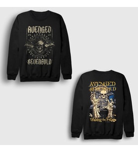 Presmono Unisex Siyah Waking The Fallen Avenged Sevenfold Sırt Baskılı Sweatshirt 518451tt
