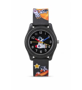 Astronot Desenli Erkek Çocuk Unisex Kol Saati Siyah Rakamlı Saat ST-304426